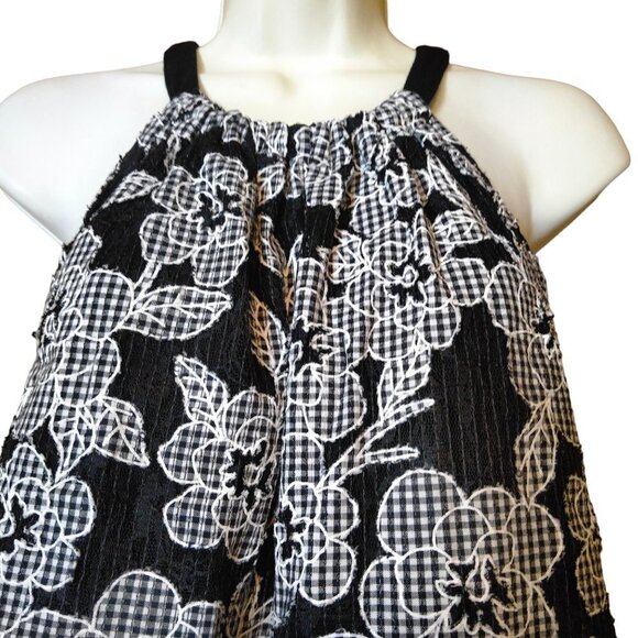 INC International Concepts Women’s Medium Black Floral Lace Halter Top Blouse - Picture 2 of 5